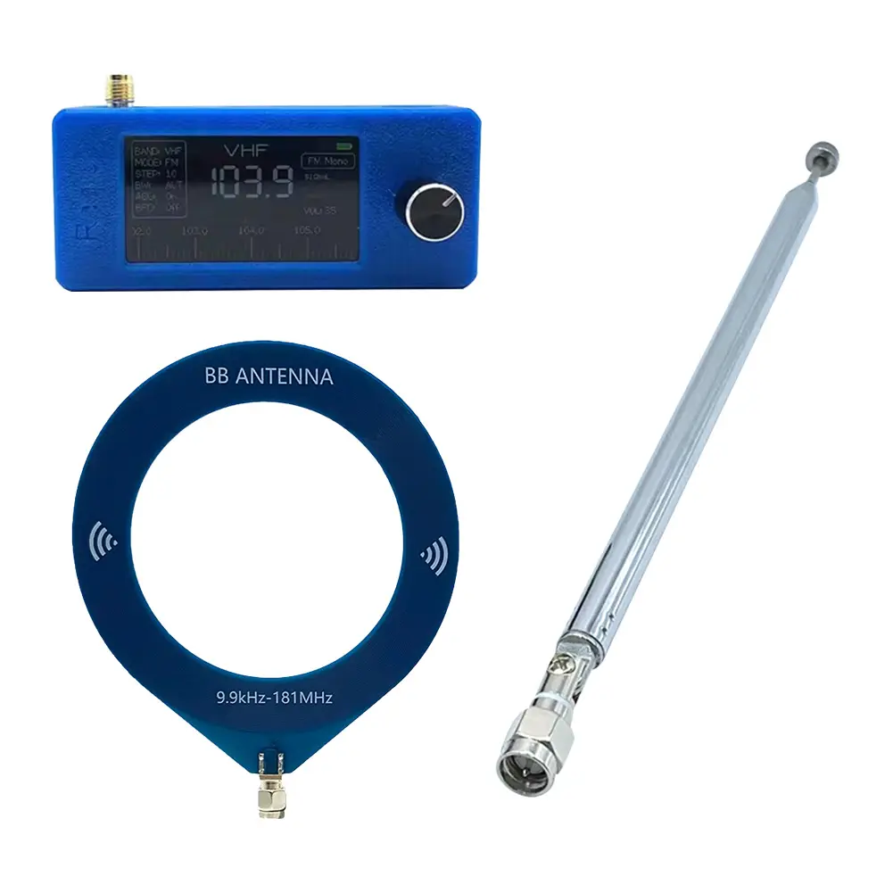 SI4732 0.5-108mhz Portable Radio 1.9inch IPS Screen Pocket Mini Radio with 2pcs Antenna FM/AM Radio HF SW MW VHF Radio