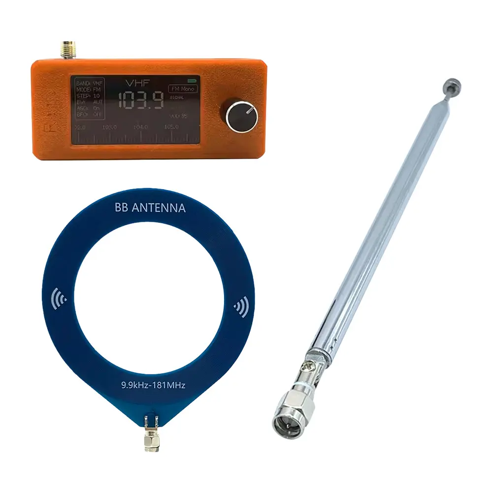 SI4732 0.5-108mhz Portable Radio 1.9inch IPS Screen Pocket Mini Radio with 2pcs Antenna FM/AM Radio HF SW MW VHF Radio