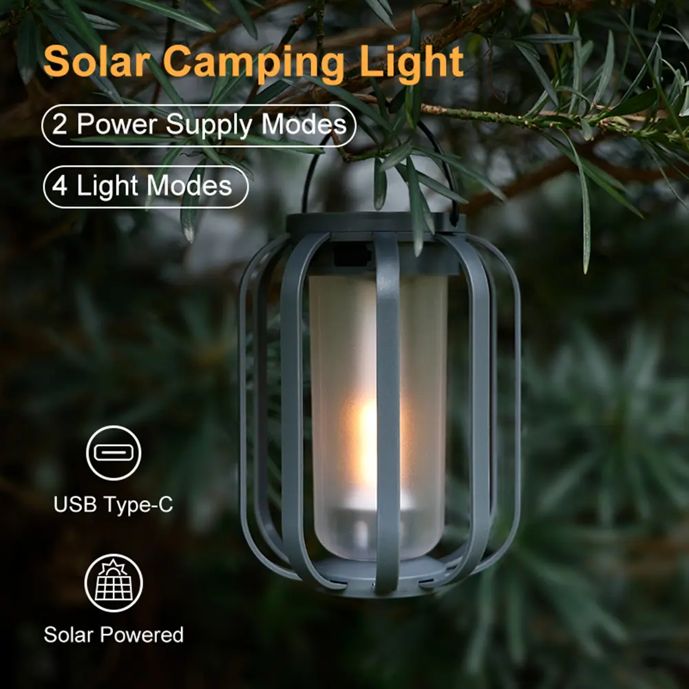 Solar LED Portable Landscape Light Waterproof Outdoor Hanging Lights Courtyard Antique Lamp for Yard Garden Patio Porch Decor