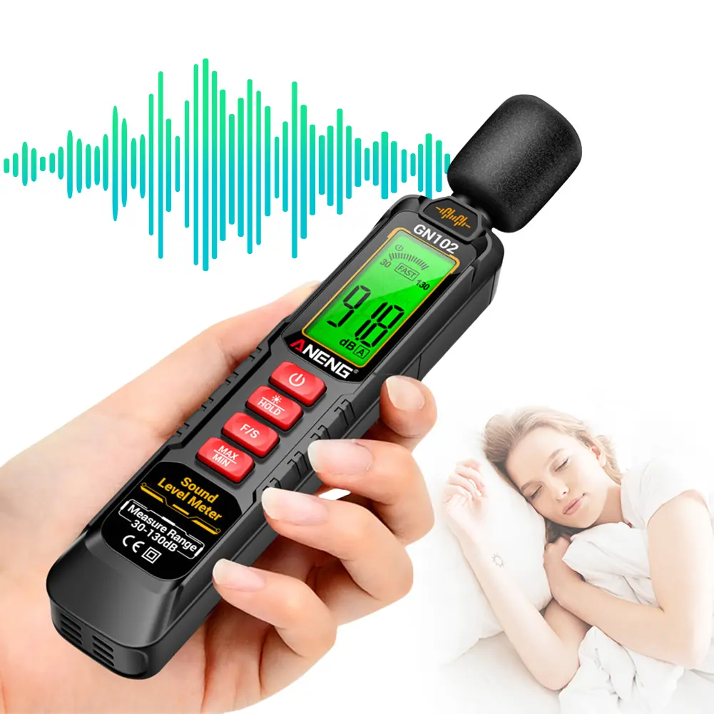 Decibel Meter Range 30-130dB Portable Sound Level Meter with LED Display Digital Noise Meter for Home Neighborhood Factory