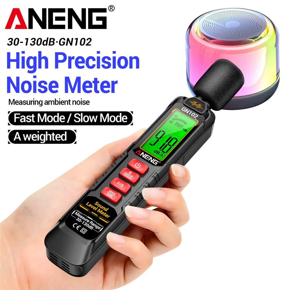 Decibel Meter Range 30-130dB Portable Sound Level Meter with LED Display Digital Noise Meter for Home Neighborhood Factory