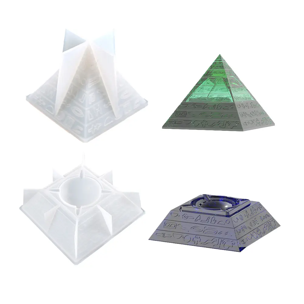 Ashtray Molds DIY Handcrafts Large Pyramid Molds Home Decor Silicone Art Mold Holiday Ornament for Making Hand Craft