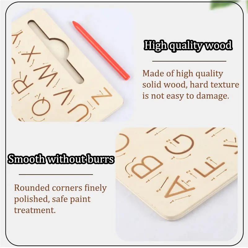Children Wooden Alphanumeric Writing Groove Pen Board Montessori Education Learning Pen Control Training Games Educational Toys