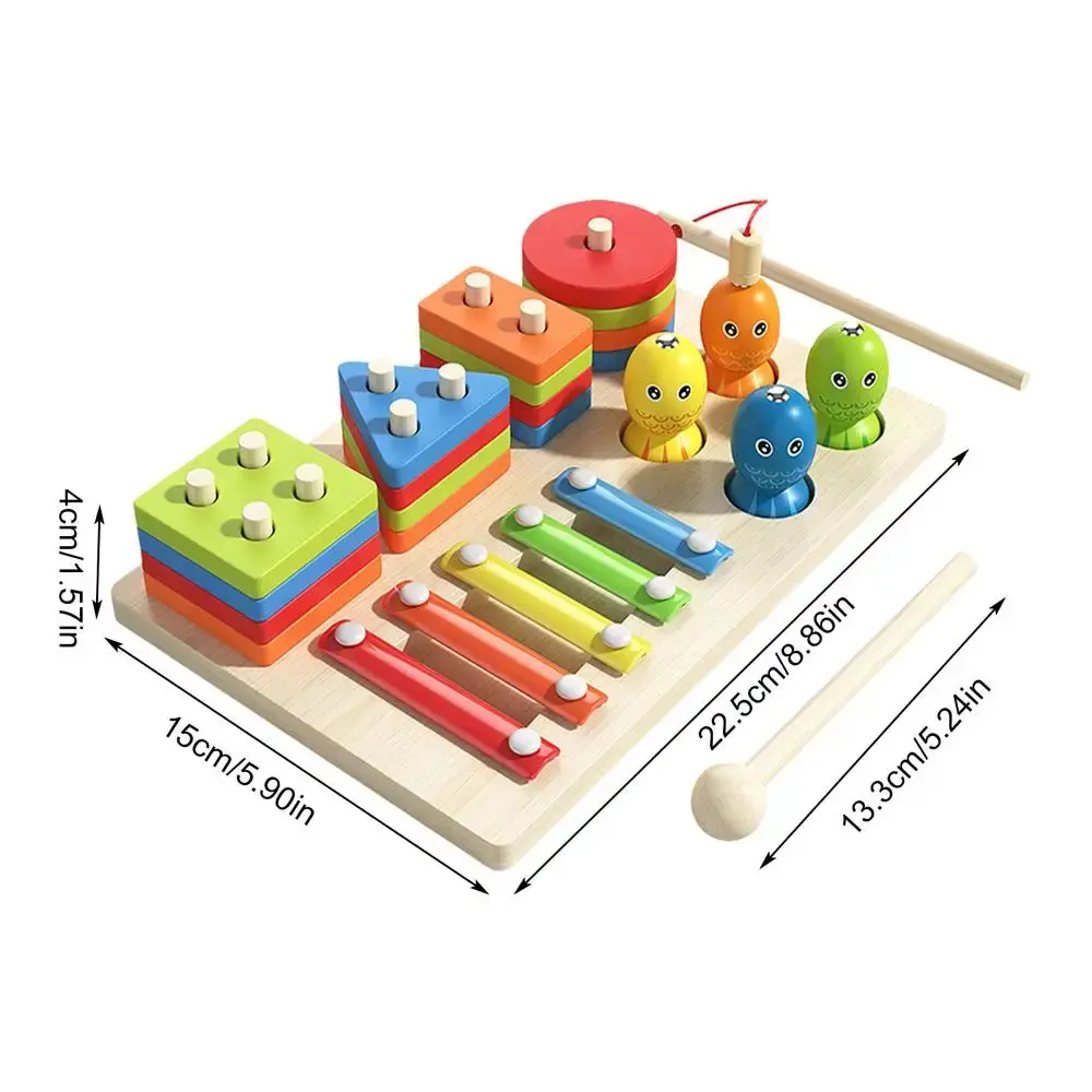 Montessori Baby Wooden Sorting Stacking Toys Shape Color Colorful Block  Educational Learning Toys for Boys Girls Birthday Gift