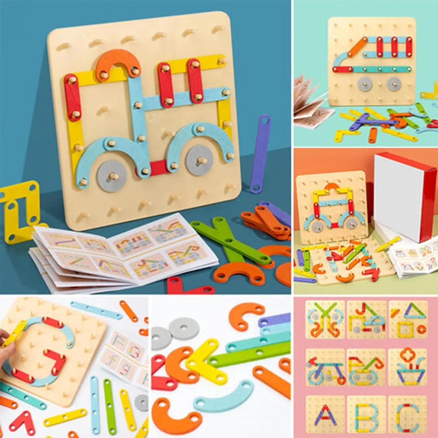 Ice Cream Stick Puzzle Montessori Children's Rainbow Sticks Thinking Puzzle Montessori Math Number Educational Toys
