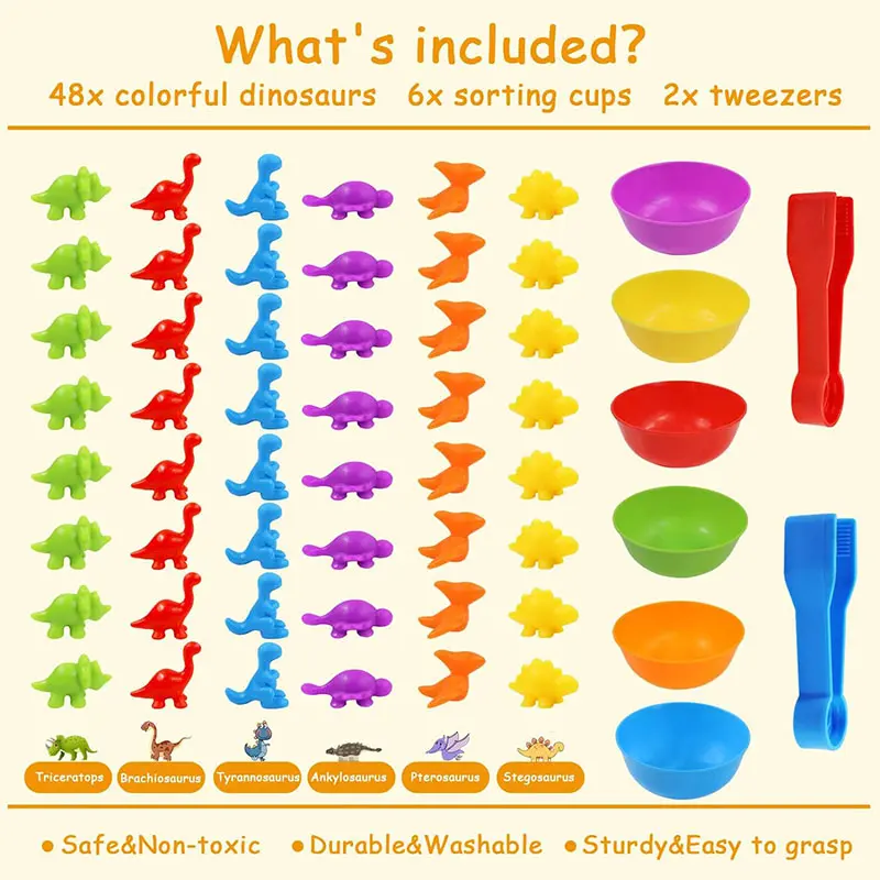 Montessori Animal Sorting Sensory Toys Rainbow Counting Color Matching Fine Motor Training Kids Activity Games For 3-6 Years Old
