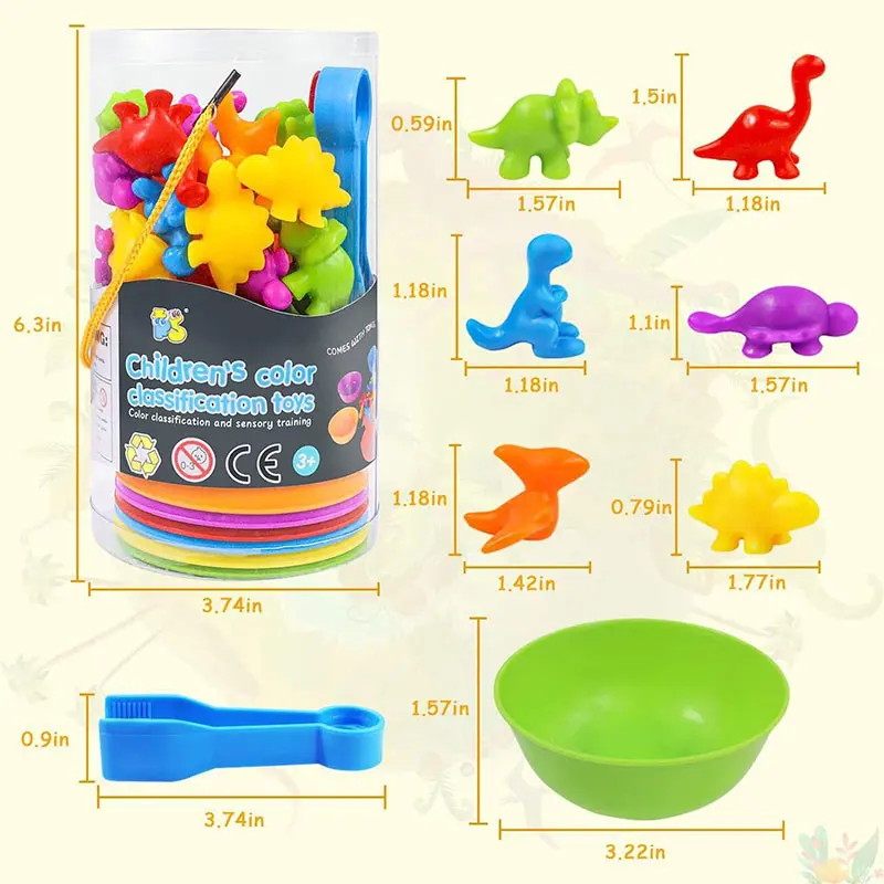 Montessori Animal Sorting Sensory Toys Rainbow Counting Color Matching Fine Motor Training Kids Activity Games For 3-6 Years Old
