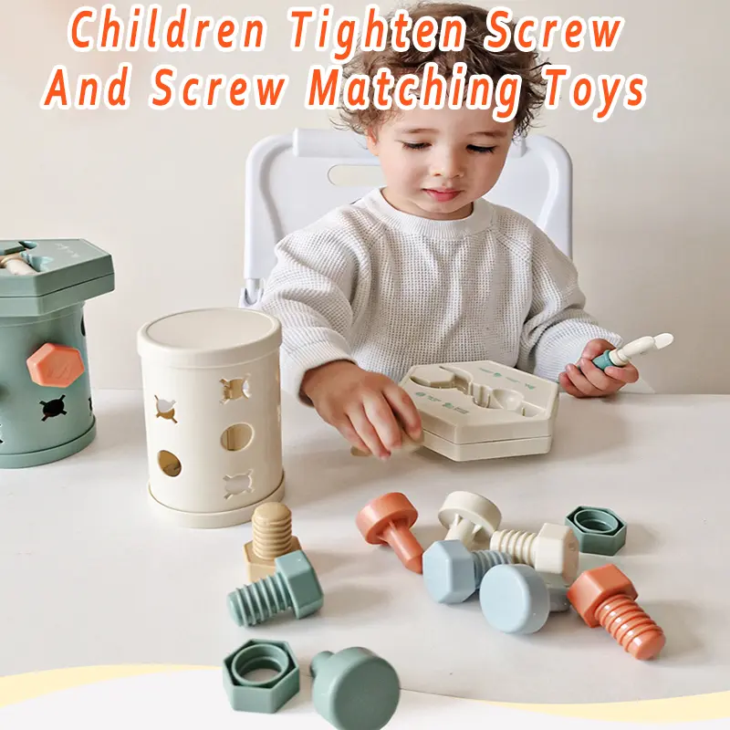 Montessori Screw Toys Large Screw Nut Disassembly Shape Matching Fine Motor Training Toddler Early Educational Kid Toys Boy Gift