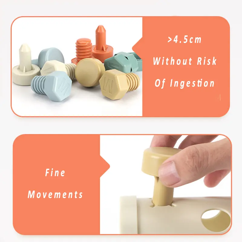 Montessori Screw Toys Large Screw Nut Disassembly Shape Matching Fine Motor Training Toddler Early Educational Kid Toys Boy Gift