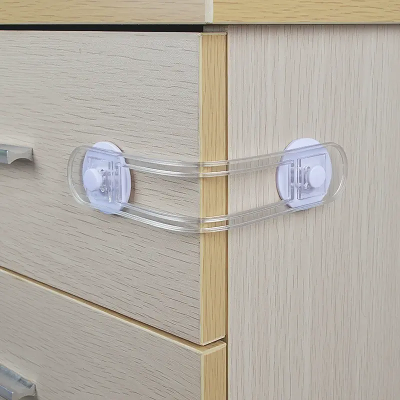 3/5/10Pcs Baby Safety Cabinet Locks & Straps Kids Plastic Drawer Locks for Home Proofing Adjustable Length for Secure Closure
