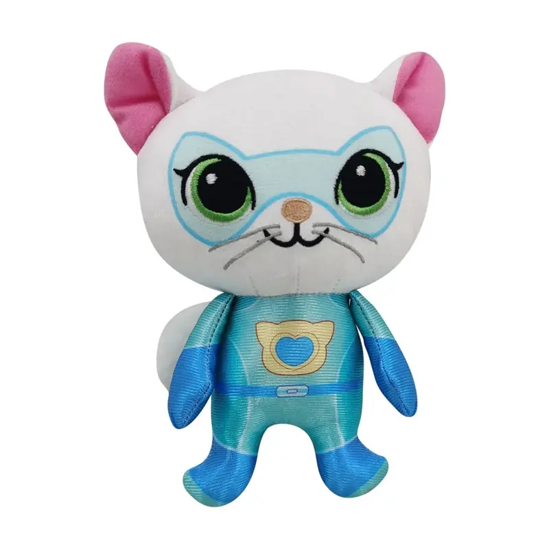 Super Kitty Team Crystal Super Soft Plush Toy Doll Blue Kitten Green Kitten Yellow Kitten Doll Children's Toy Holiday Gift