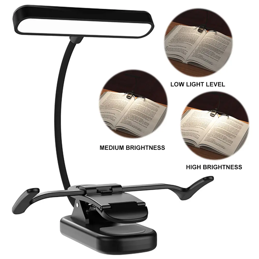 Music Stand Light Adjustable Clip-on Piano Light Touch Control Reading Light 3 Light Color Piano Stand Lamp for Music Sheet