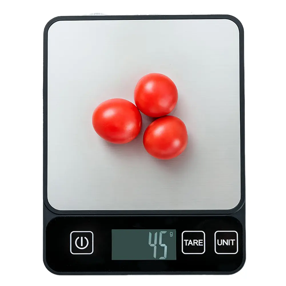 10KG/1G Digital Kitchen Scale with Tare Function Food Scale Stainless Steel Food Kitchen Scale Battery Powered for Home Kitchen