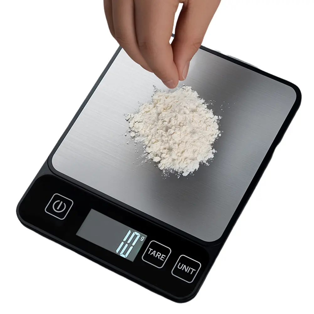 10KG/1G Digital Kitchen Scale with Tare Function Food Scale Stainless Steel Food Kitchen Scale Battery Powered for Home Kitchen