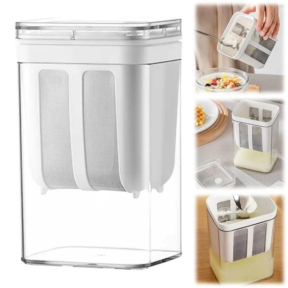 Yogurt Strainer 1100ml Greek Yogurt Machine with Fine Mesh Bag and Lid Whey Separation Tools for Thick Greek Yogurt Soybean Milk