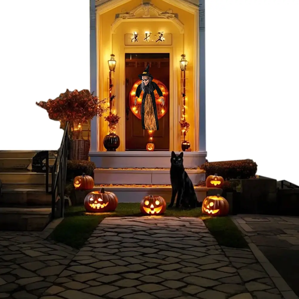 Halloween Hanging Witch Decoration Voice Controlled Haunted House Prop Luminous Soundmaking Ghost Ghost House Horror Decoration