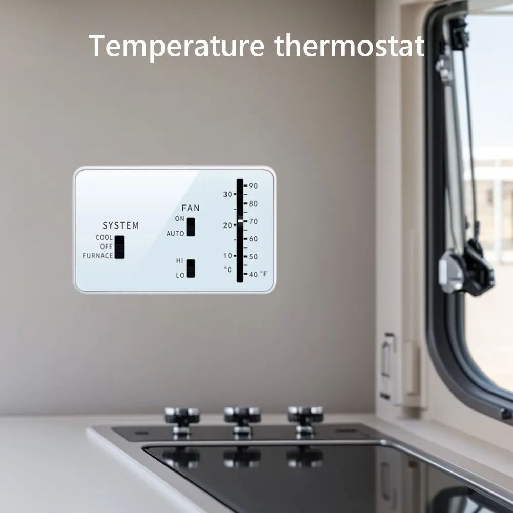 RV Analog Thermostat 3106995.032 Heat/Cool Analog Thermostat RV Analog Thermostat Replacement Replacement for Dometic
