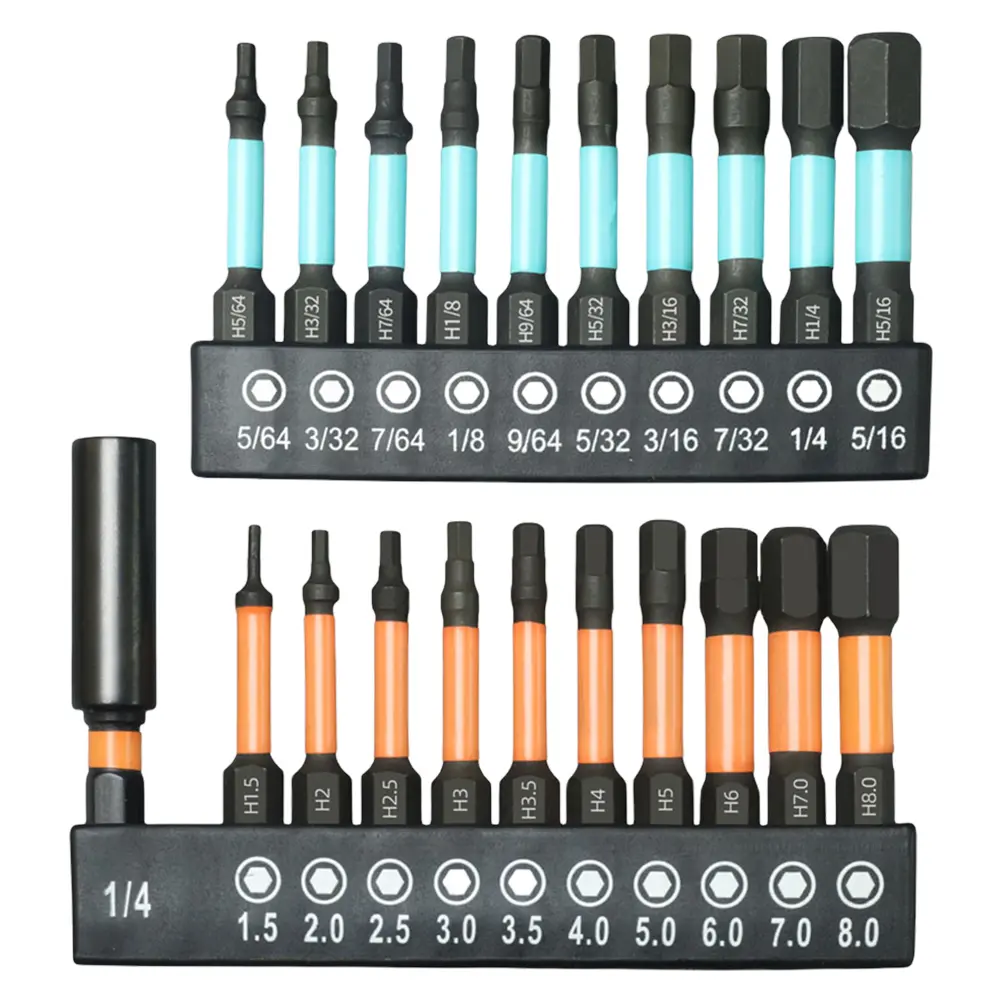21Pcs Allen Wrench Drill Bit with Storage Case Magnetic Drill Bits Magnetic Hex Screwdriver Bit Set for Woodworking
