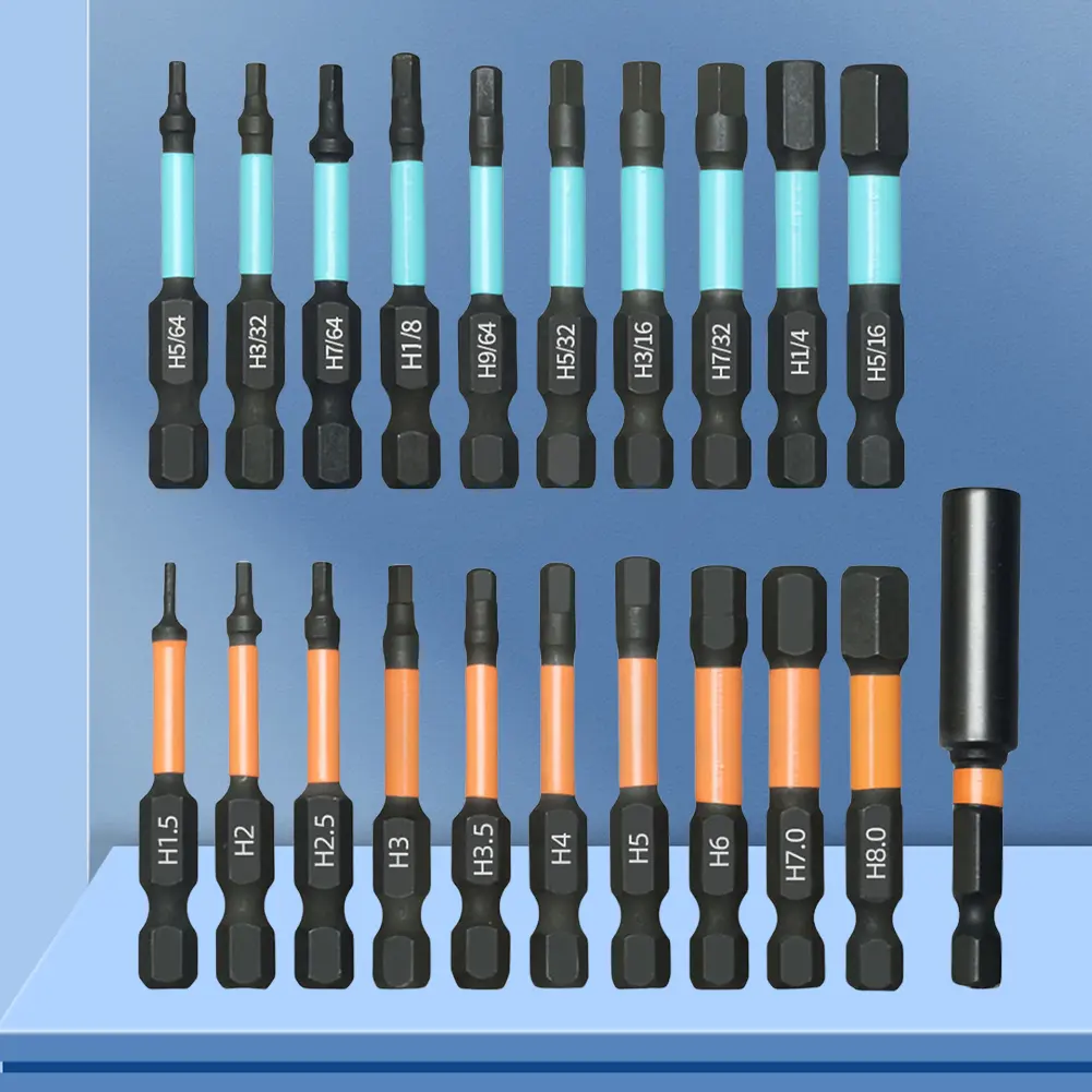 21Pcs Allen Wrench Drill Bit with Storage Case Magnetic Drill Bits Magnetic Hex Screwdriver Bit Set for Woodworking