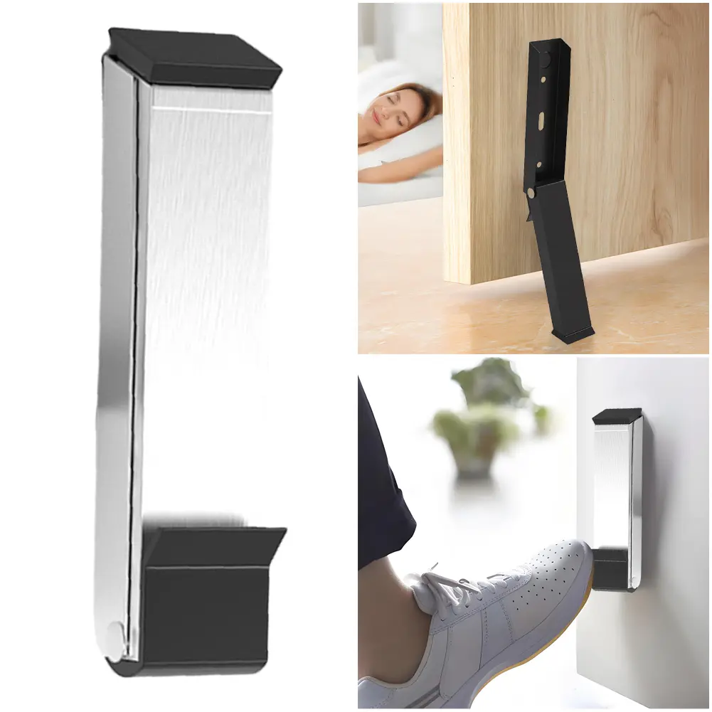 Safety Door Stopper Metal Gate Blocker Door Blocker Easy Pedal Kick Down Door Holder for Home Office
