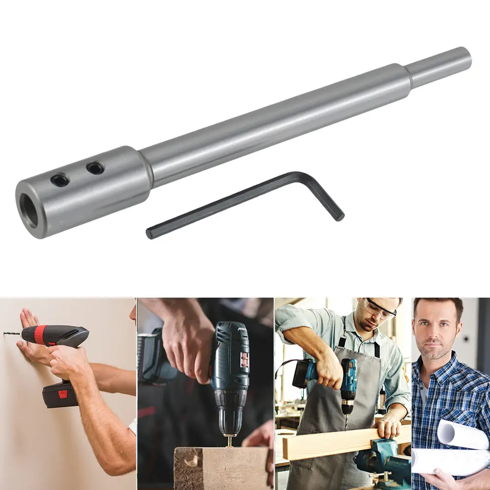 Drill Bit Extender Reusable Woodworking Milling Cutter Bit Extension Chuck Router Bits for Drill Flat-Bottomed Holes