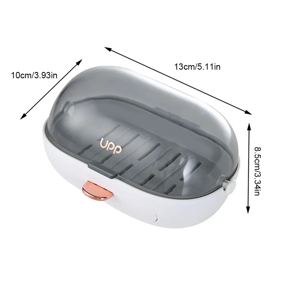 1-5PCS Soap Box Clamshell Soap Holder No Punching Plastic Soap Dish Wall Mounted Self-Adhesive for Home Bathroom Tub