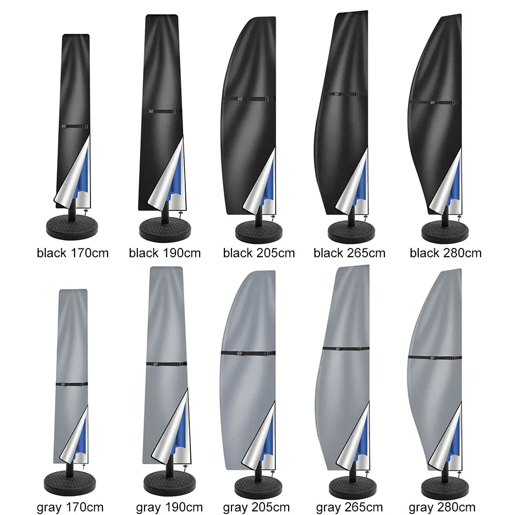 Patio Umbrella Parasol Cover with Zipper Outdoor Anti-UV Protective Cover Cantilever Parasol Rain Cover for Outdoor Umbrellas