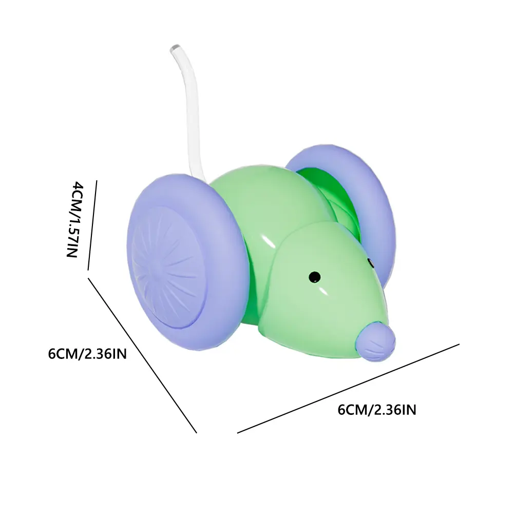 2PCS Electric Mouse Car Interactive Cat Toys with Intelligent Obstacle Avoidance Kitten Toys with LED Lights Cat Mouse Toys