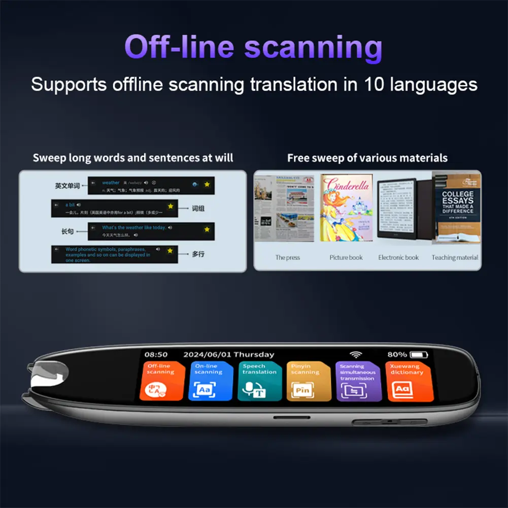 Translation Pen 142 Languages Smart Scanner Translator Pen Intelligent Scanning Point Reading Scan Reader Device Translator Pen