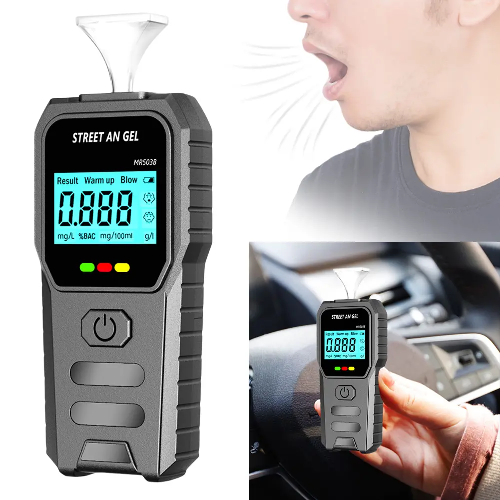Digital Alcohol Breath Tester Backlight LCD Display Portable Breathalyzer Drunk Driving Analyzer for Personal & Professional Use