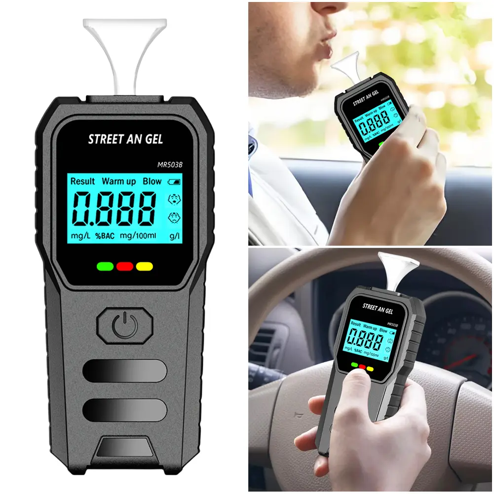 Digital Alcohol Breath Tester Backlight LCD Display Portable Breathalyzer Drunk Driving Analyzer for Personal & Professional Use