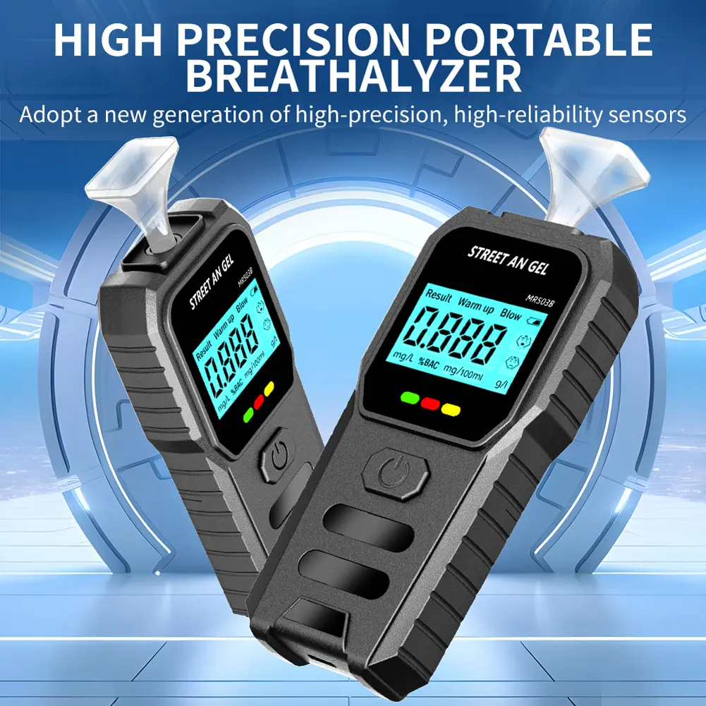 Digital Alcohol Breath Tester Backlight LCD Display Portable Breathalyzer Drunk Driving Analyzer for Personal & Professional Use
