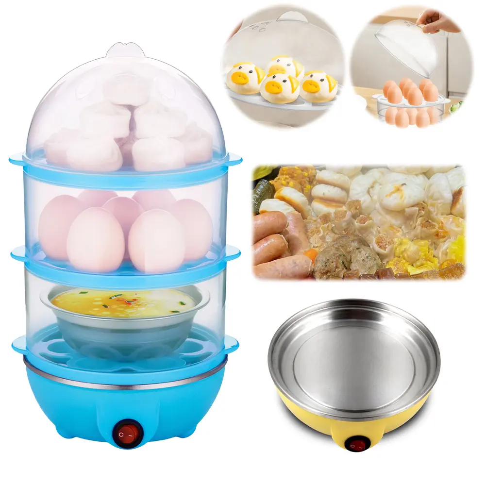 110V/220V Electric Egg Boiler Rapid Heating Automatic Corn Steamer Timing Portable Milk Steamer for Cooking Breakfast Machine