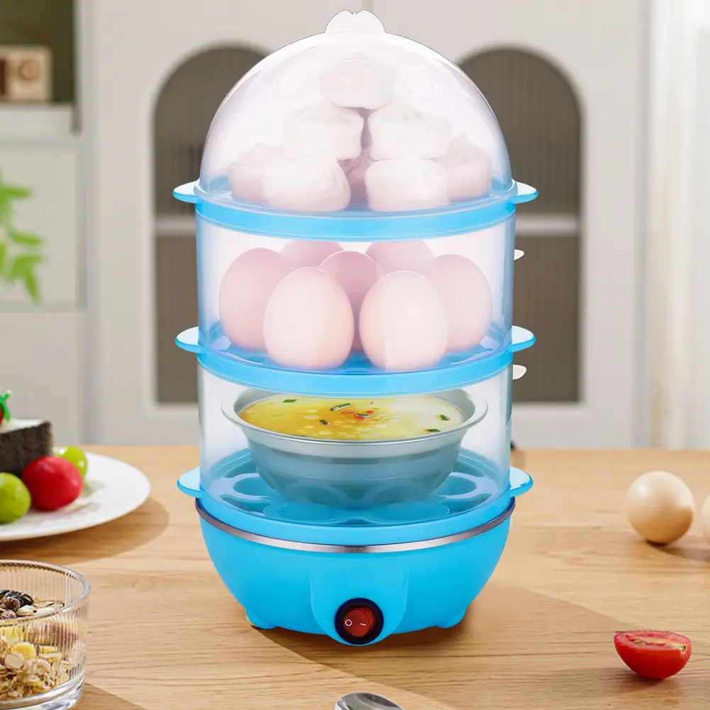 110V/220V Electric Egg Boiler Rapid Heating Automatic Corn Steamer Timing Portable Milk Steamer for Cooking Breakfast Machine