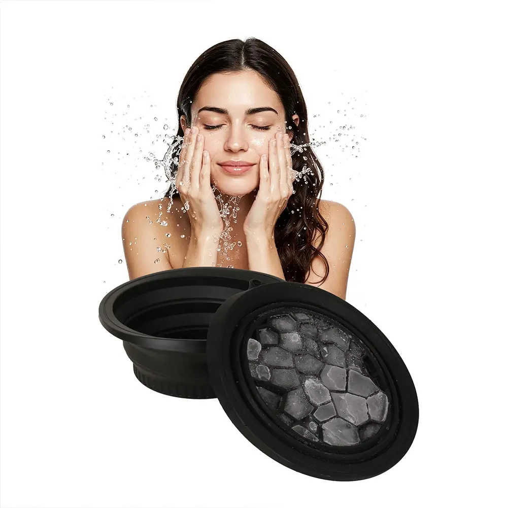 Collapsible Wash Basin Space Saving Folding Bowl Low/High Temperature Resistant Portable Skincare Basin for Skin Tightening