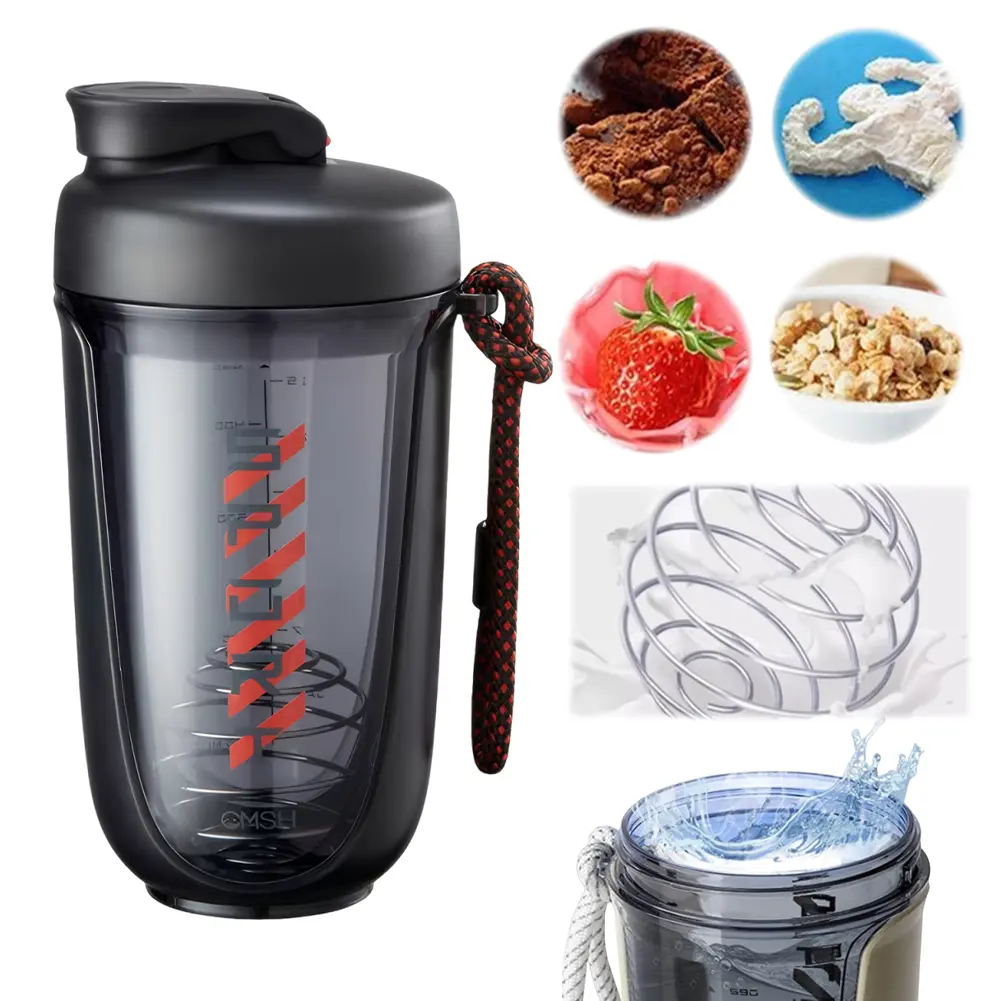 590ml Sports Shaker Bottles with Shaker Ball Drink Shake Bottle Detachable Whey Protein Powder Mixer Bottle for Indoor Outdoor