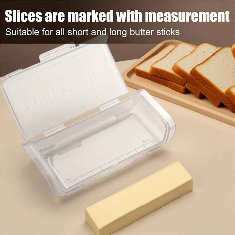 Sealed Butter Box with Spatula Space-Saving Plastic Butter Holder Tray Cheese Storage Box for Refrigerator Door Shelf