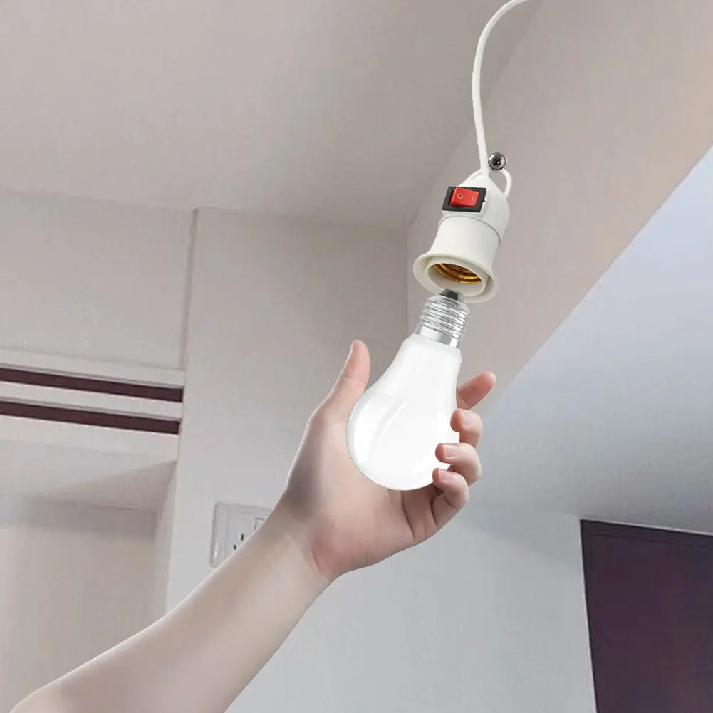 2-5PCS E27 Hanging Light Holder Extension Lamp Bulb Holder Converter with Cable Hanging Pendant Lamp Plug Holder for Bedroom