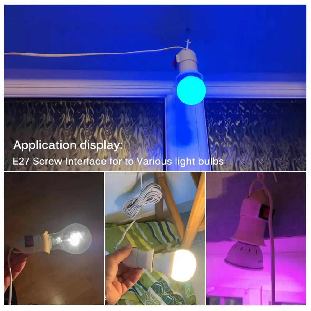 2-5PCS E27 Hanging Light Holder Extension Lamp Bulb Holder Converter with Cable Hanging Pendant Lamp Plug Holder for Bedroom