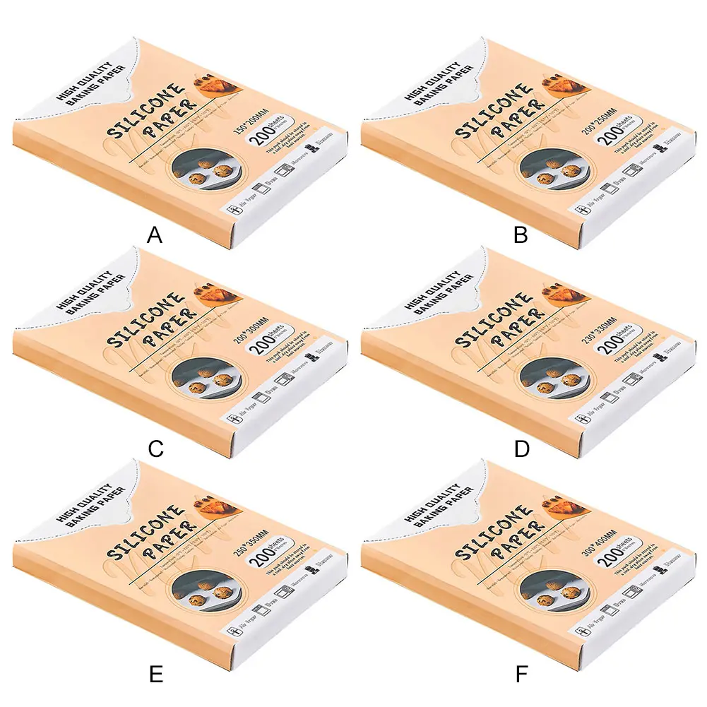 200Pcs Silicone Oil Paper Heat-Resistant Square Special Paper Non-Stick Cooking Oil Paper for Home Kitchen
