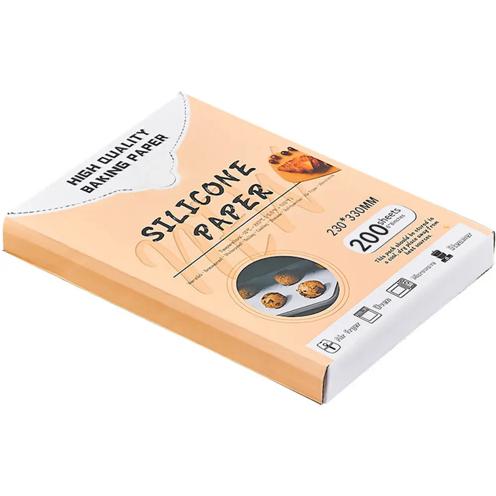 200Pcs Silicone Oil Paper Heat-Resistant Square Special Paper Non-Stick Cooking Oil Paper for Home Kitchen