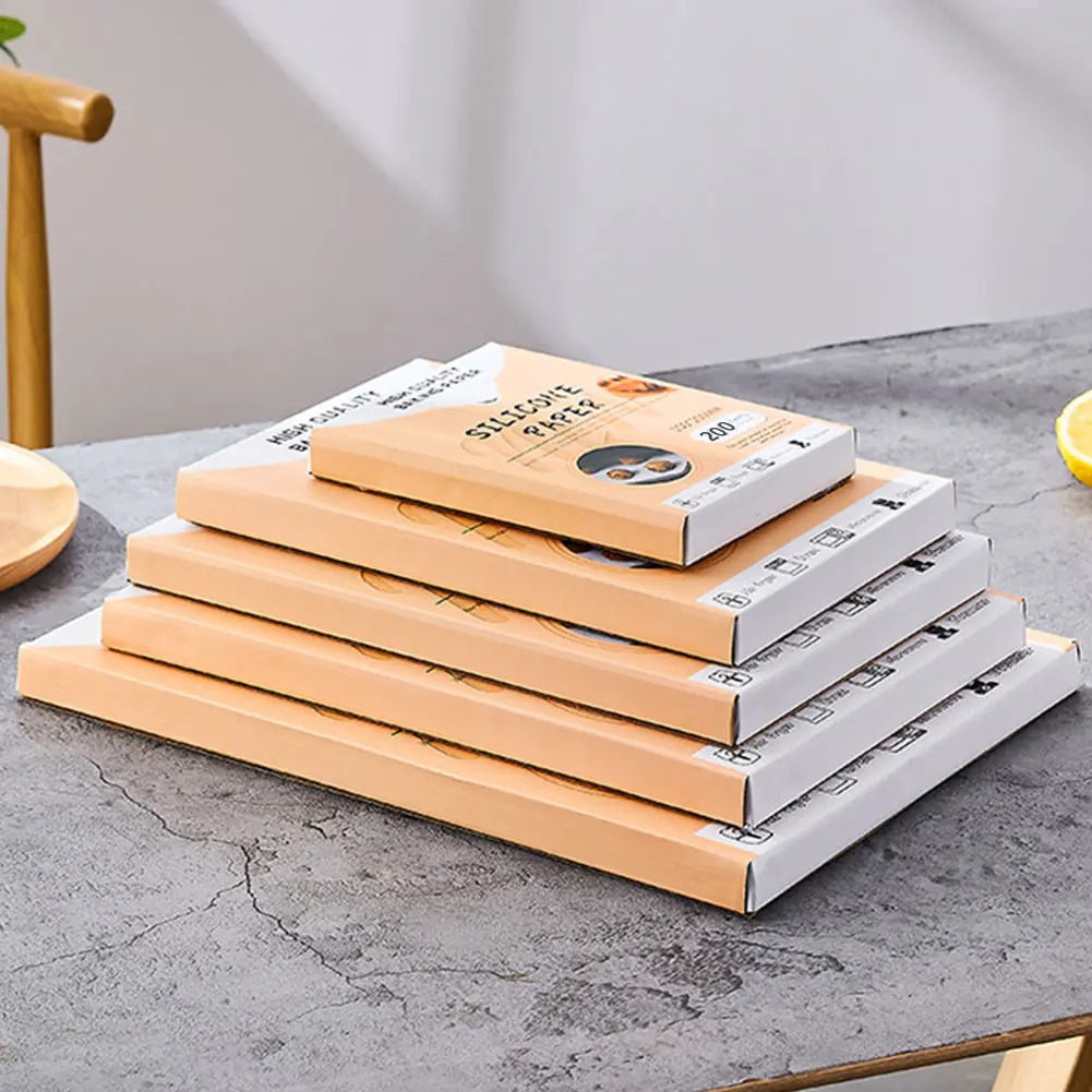 200Pcs Silicone Oil Paper Heat-Resistant Square Special Paper Non-Stick Cooking Oil Paper for Home Kitchen