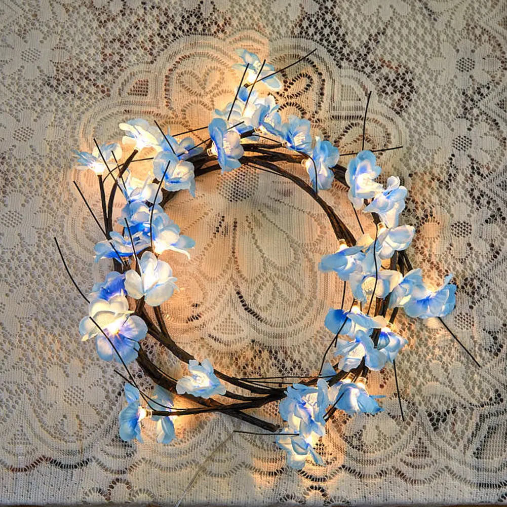 Flower String Lights with Remote Control Artificial Flower Vine Light Bendable Cluster Lights USB Plug In for Home Bedroom