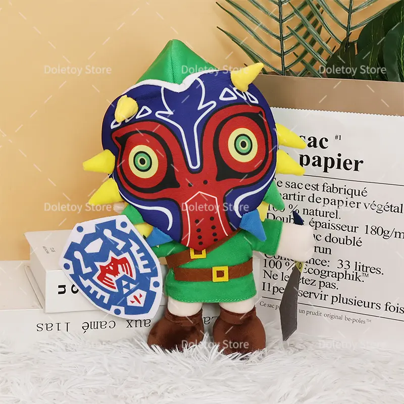 New The Legend of Zelda Plush Link with Removable Hat Mask Link Cartoon Anime Stuffed Toy for Kids Birthday Gifts