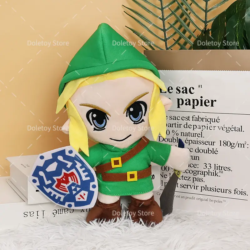 New The Legend of Zelda Plush Link with Removable Hat Mask Link Cartoon Anime Stuffed Toy for Kids Birthday Gifts