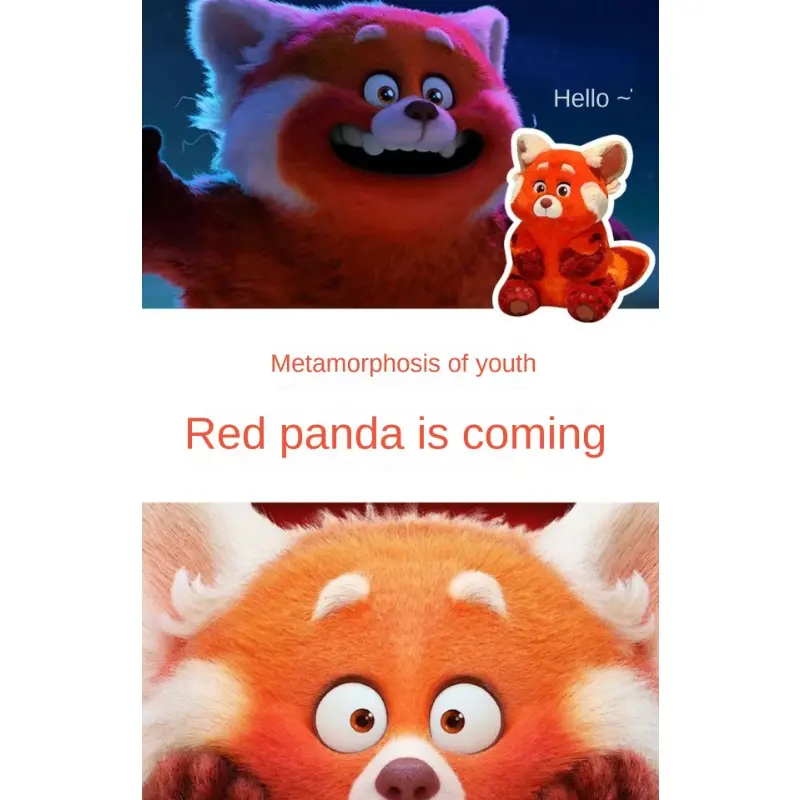Dis 20-45cm New Turning Red Version of Youth Deformation Kawaii Plush Toy Doll Raccoon Doll Red Panda Girls Gift Cute Room