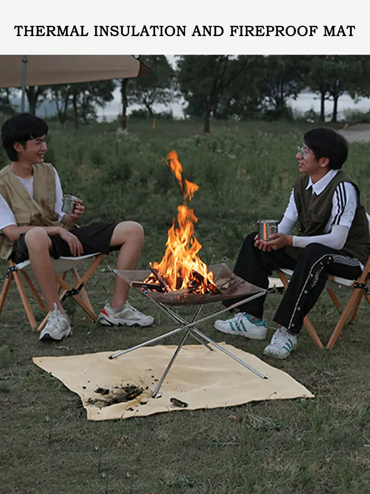 Fireproof Mat Heat Resistant Fire Pit Pad Protect Patio Terrace Lawn Grass Grill BBQ Blanket Outdoor Camping Accessories