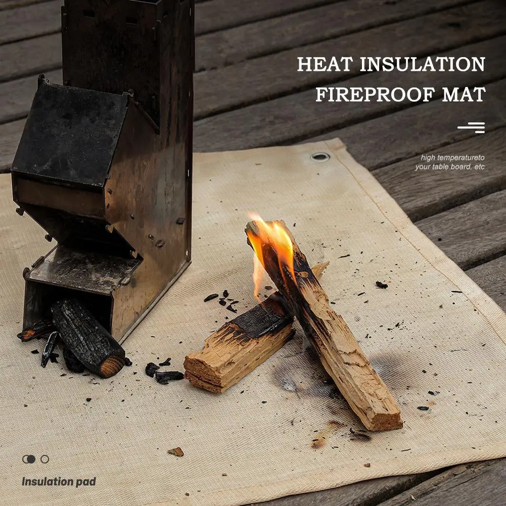 Fireproof Mat Heat Resistant Fire Pit Pad Protect Patio Terrace Lawn Grass Grill BBQ Blanket Outdoor Camping Accessories