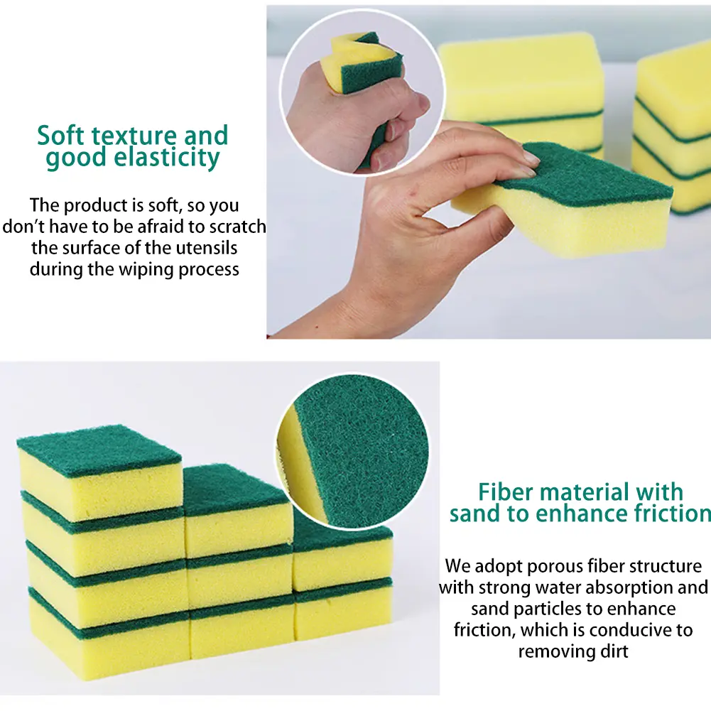 25-100PCS Scouring Pad Washing Sponge Dish Bowl Pot Pan Cleaner Kitchen Tools