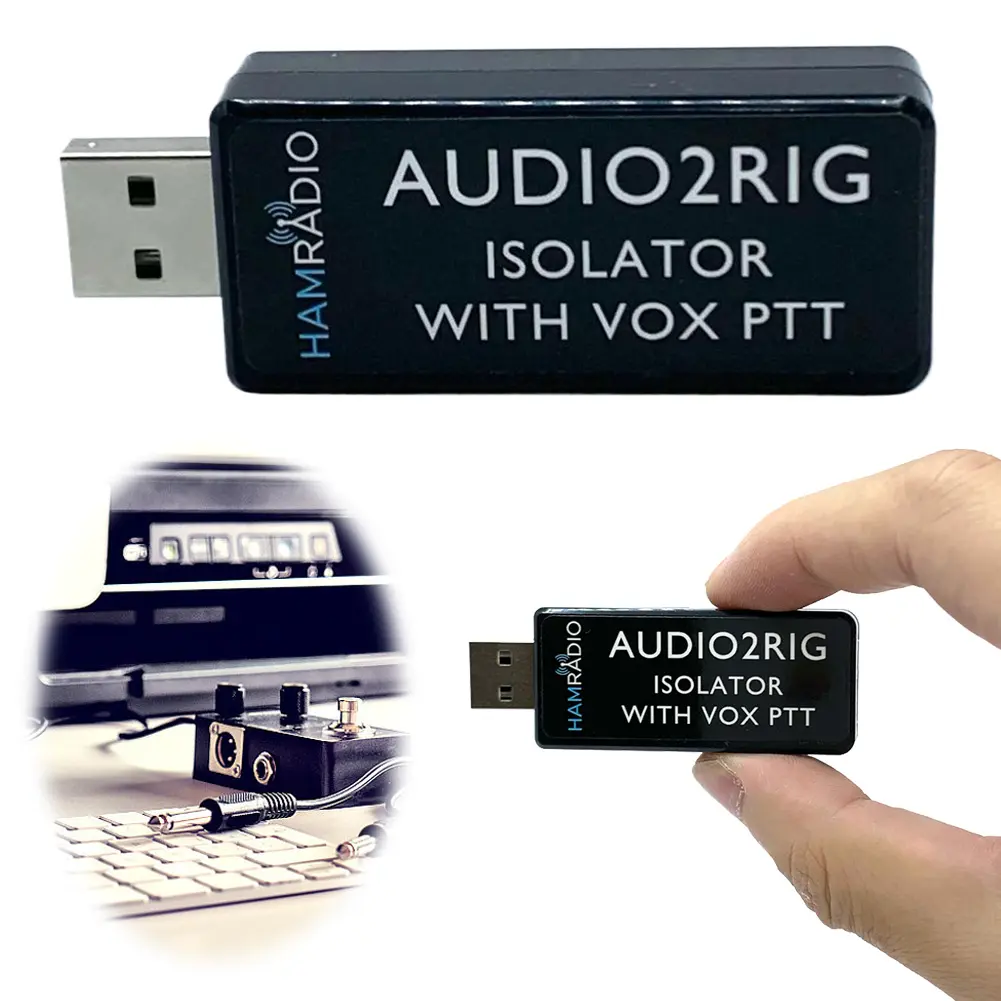 AUDIO2RIG Amateur Radio USB Sound Card Connector USB Sound Adapter Sound Card Adapter for KENWOOD YAESU ICOM Business Radio